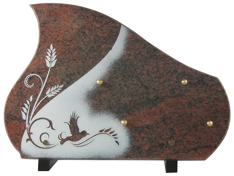 Plaque 34 en Himalaya avec décor gravé d'oiseau