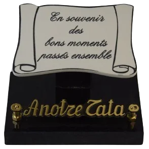 Plaque parchemin en céramique blanche 808.2 avec texte gravé