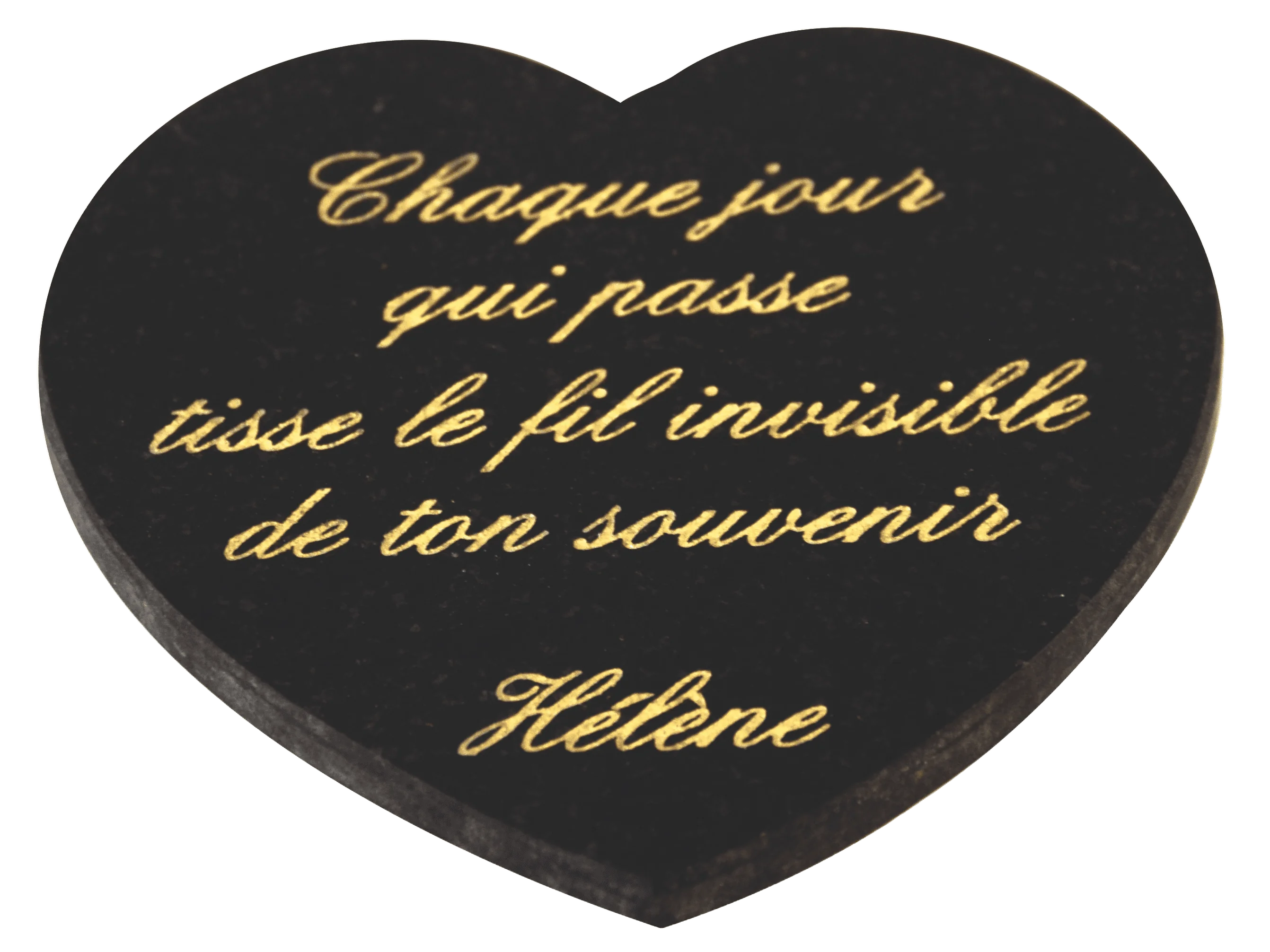 Plaque cœur 10x10 cm avec gravure or