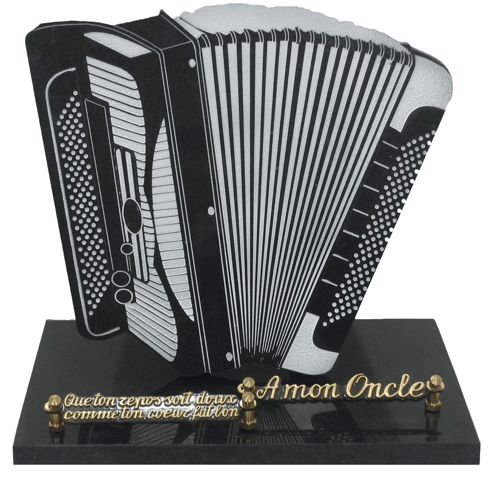 Plaque accordéon en granit noir découpée 30x25 cm