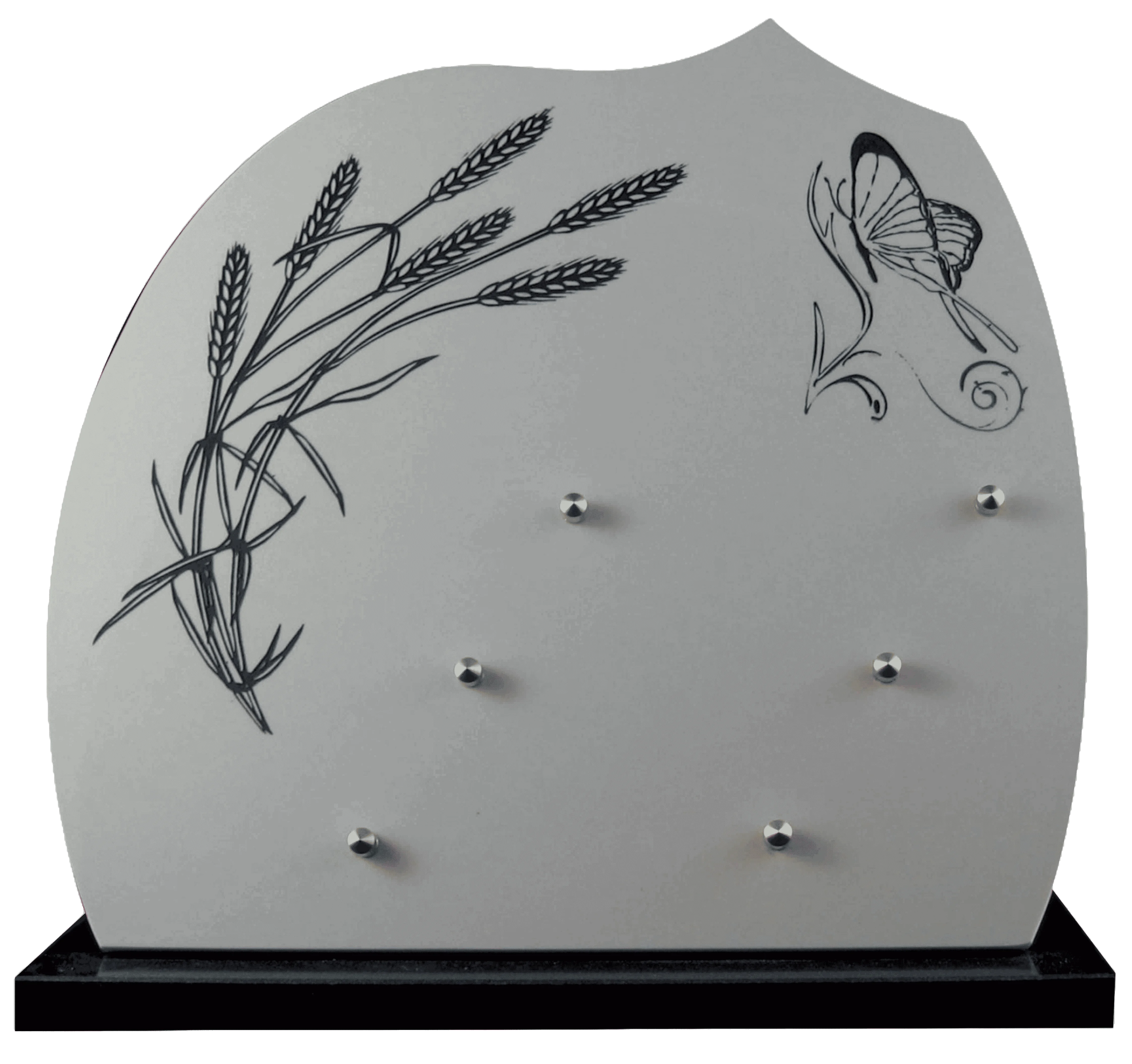 Plaque 2609 en céramique décor gravé épi de blé et papillon