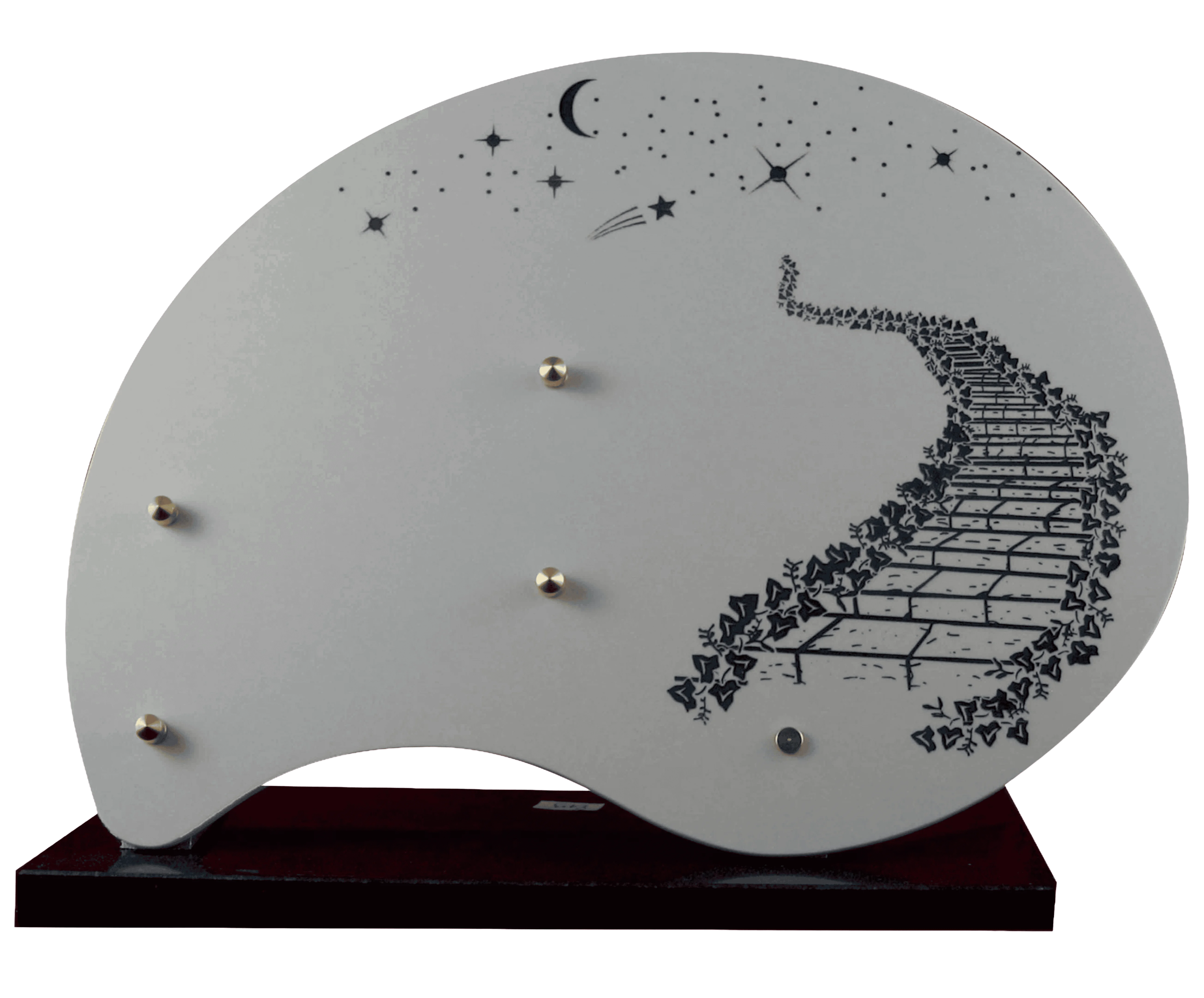 Plaque 2219 en céramique décor gravé ciel étoilé et escalier