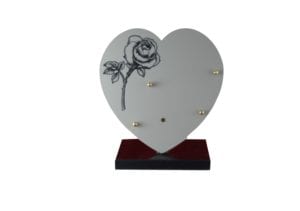 Coeur ceramique 25x25 rose gravee